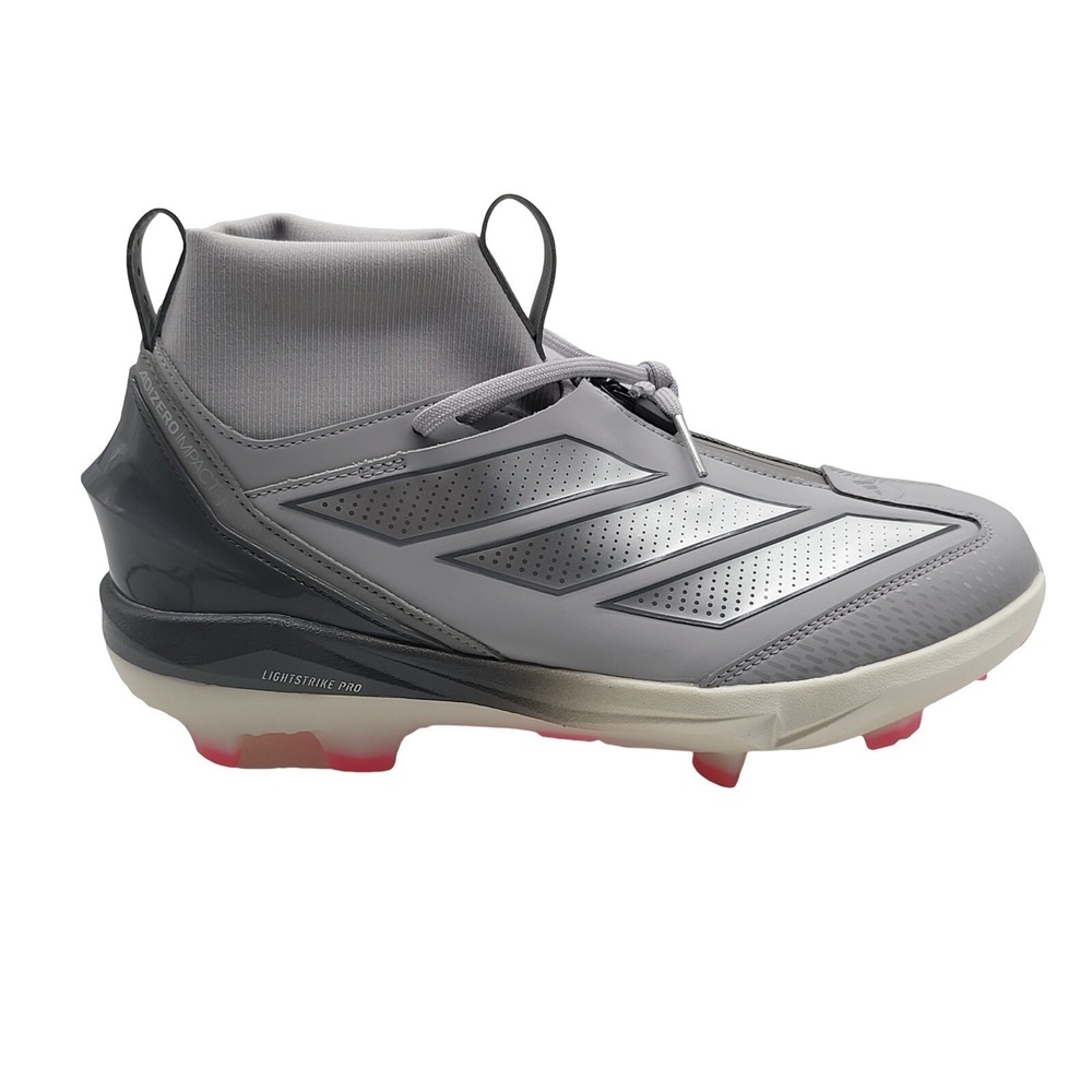 Adidas Adizero Impact+ TPU Baseball Cleats Men 10 Gray Silver Pink JH6720